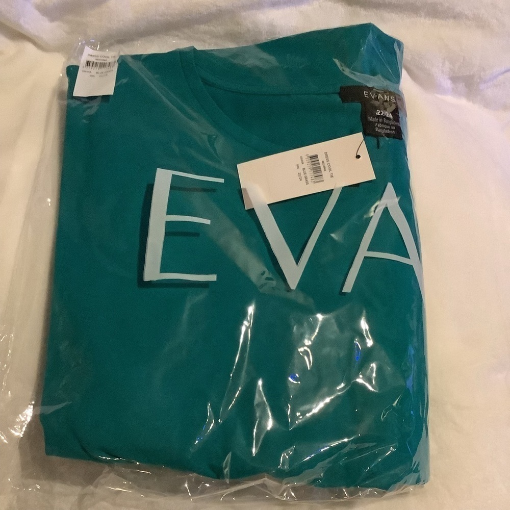 EVANS 22/24W (2X) Teal Cool Tie w/ Pockets Midi Dress W98.10 - Picture 4 of 5